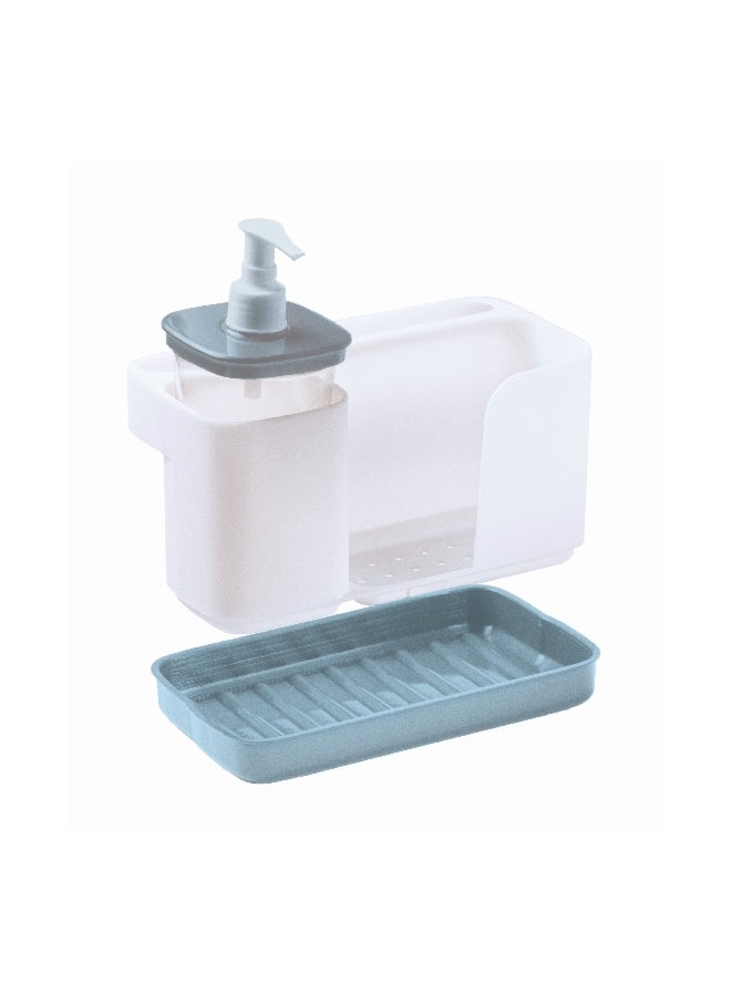Snips Tidy Up Dish Washing Set with Soap Dispenser White and Blue 21 x 18 x 12 cm 000832 - Image 4